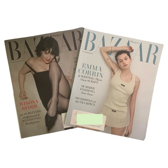 Harpers Bazaar Magazine Lot Of 2 June July August 2024 Winona Ryder Emma Corrin - Picture 1 of 9